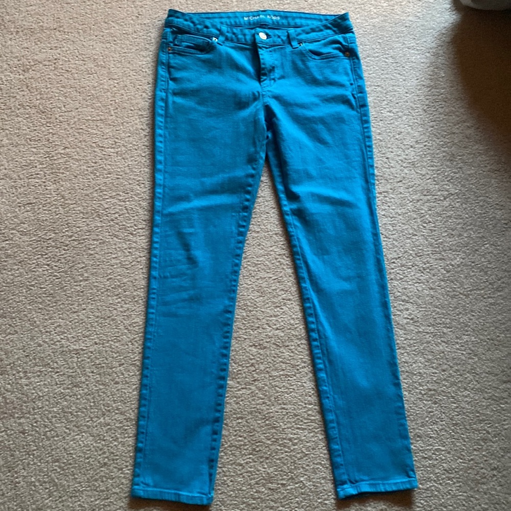Michael Kors women’s straight leg jeans size 6 in turquoise/ aqua color
